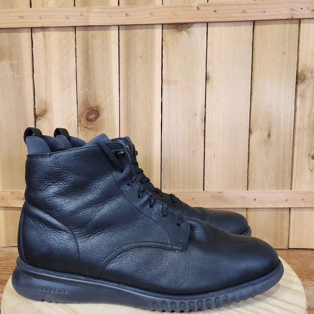 Cole Haan 2. Zerogrand City Boots Mens 11.5 M Black Leather Ankle Casual